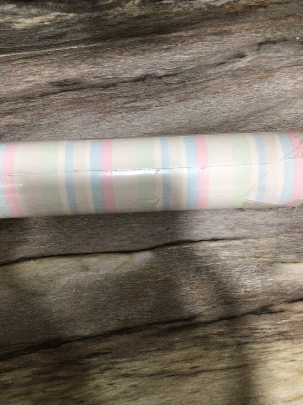 Vintage 1980s Storeys Home Lover Pastel Stripe Vinyl Wallpaper Roll Sealed UK.